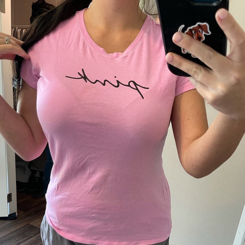 Pink short sleeve shirt